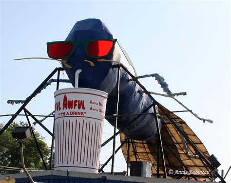 Big blue bug - Nibbles Woodaway aka "The Big Blue Bug" is a 58 foot long, 9 foot tall, 40,000 lb termite on top of our building. The Big Blue Bug has been featured in movies including Dumb & Dumber, appeared on ...